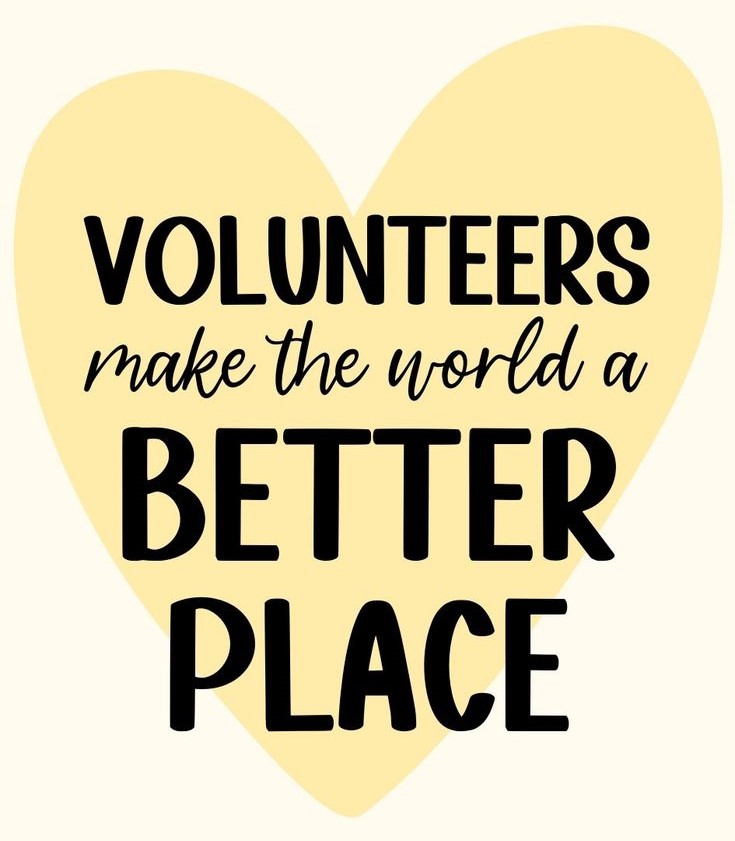 Image of a Heart with Volunteers make the world a better place