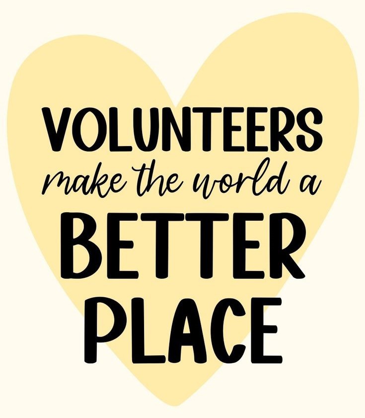 Image of a Heart with Volunteers make the world a better place